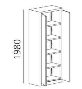 Szafa aktowa metalowa wysoka szer. 800