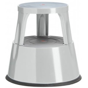 Taboret biurowy Twin Steel szary metalowy dwustopniowy TWINCO