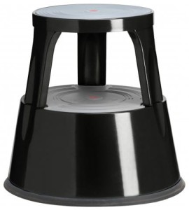 Taboret biurowy Twin Steel czarny metalowy dwustopniowy TWINCO (1)